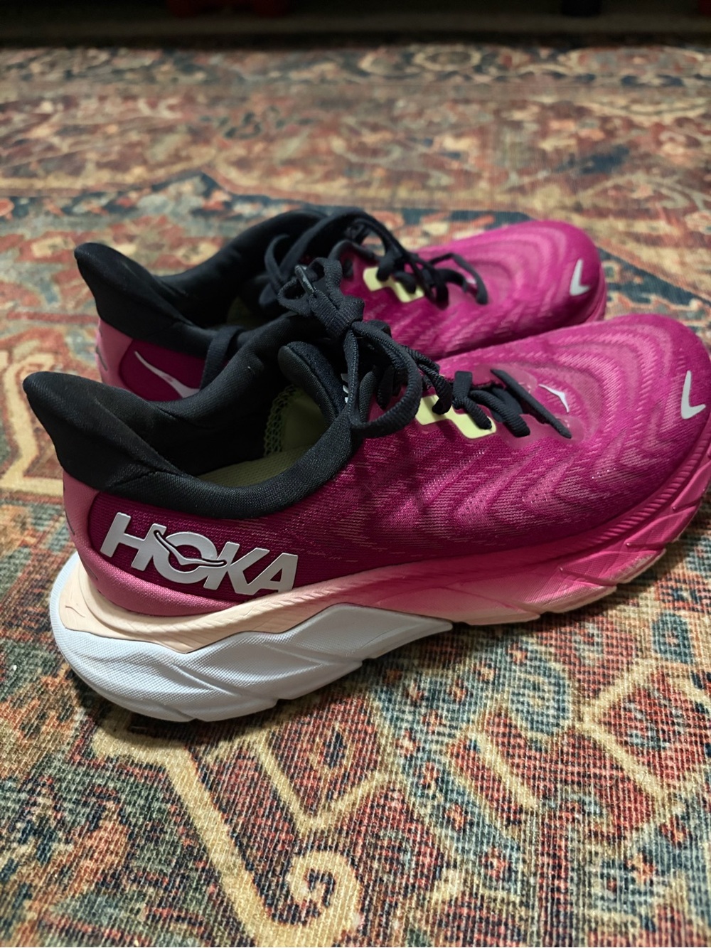 Hoka Women's Fuchsia/Pink Running Shoes with White Midsole